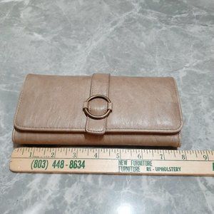 Guang Tong Brown Leather Trifold Safekeeping Anti Theft ID Pocket Snap Wallet